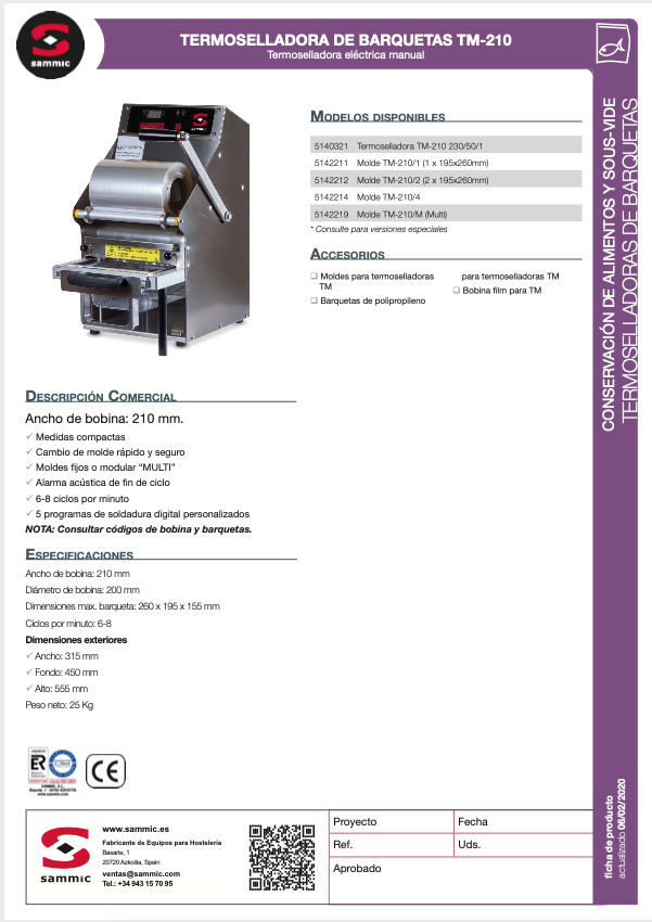Imagen de Termoselladora Sammic TM-210/M